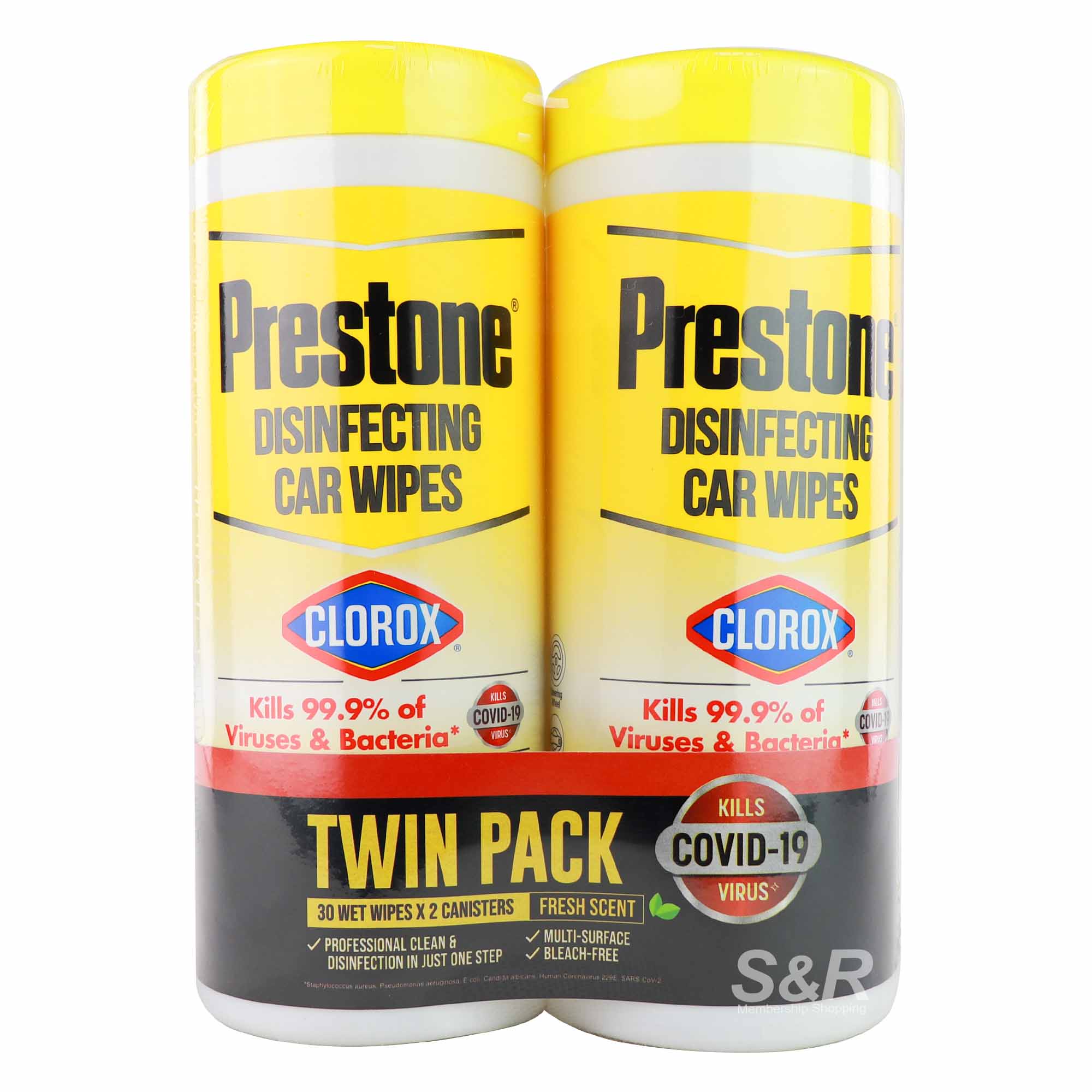 Prestone Disinfecting Car Wipes Twin Pack